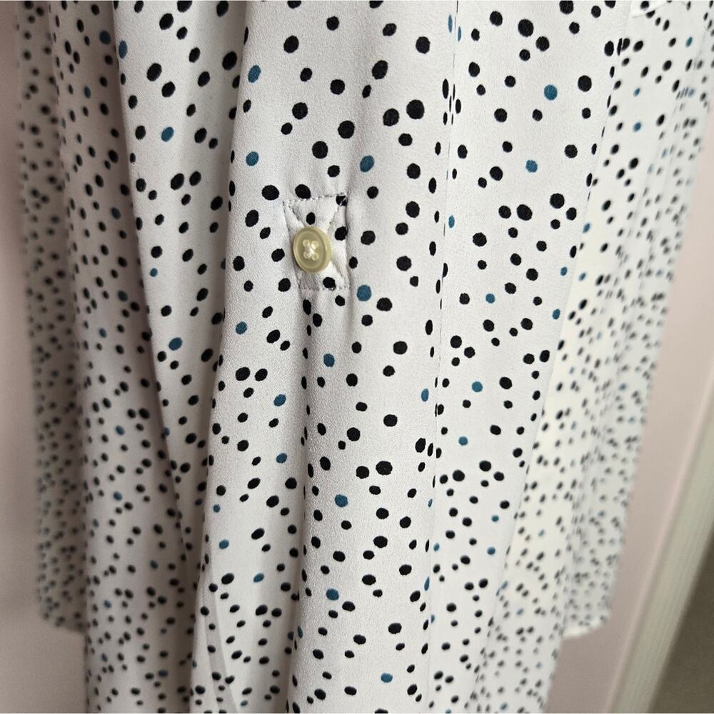LOFT Womens Collared Button Down Speck Polka Dot … - image 9